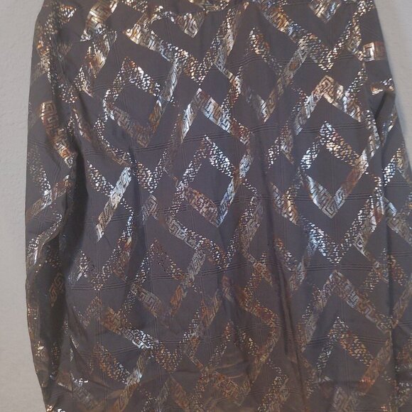 NWT Silver Stone Collection Men's Size MEDIUM Metallic Print Button Down Shirt - Picture 8 of 11